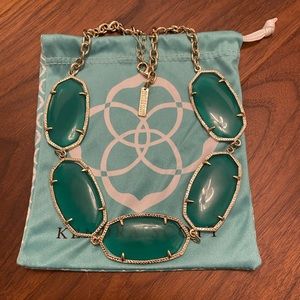 [Kendra Scott] Valencia Statement Necklace with Translucent Green Stones